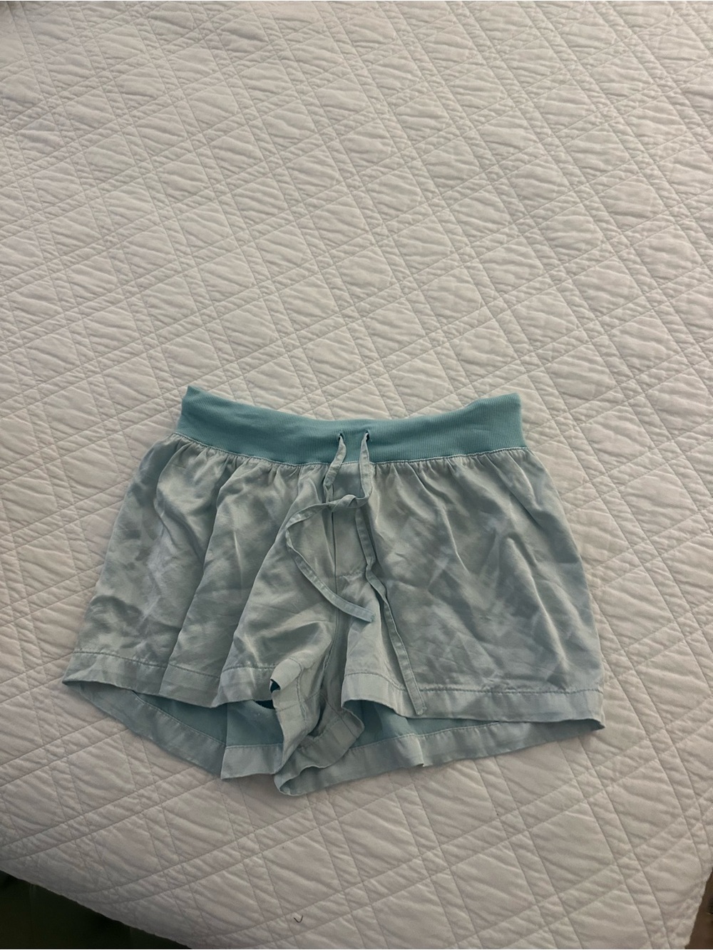 Light Aqua Drawstring Lounge Shorts
